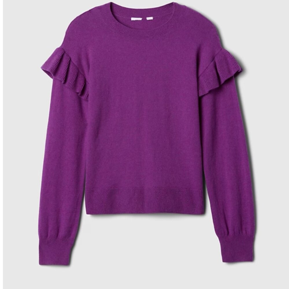 Gap Kids CashSoft Ruffle Sweater Color ultra violet NWT Size XL (12)